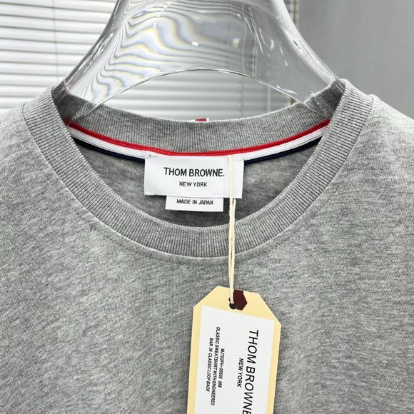 Thom Browne Grey Crew Neck Long Sleeve Top - Picture 3 of 7